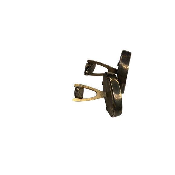 Vintage Signed DaVinci Cufflinks Intaglio Carved Soldier Bullet Back - Picture 4 of 8